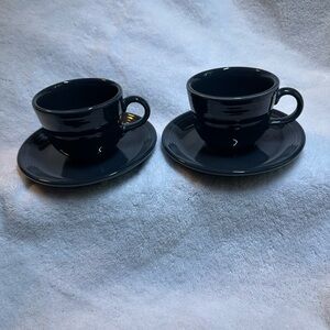 Fiesta Gray Teacup and Saucer Set